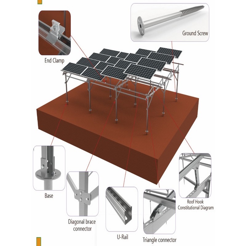 농업 태양광 발전소 지상 PV 식물 장착 지원 랙 태양 전지 패널 장착 프레임